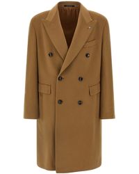 Tagliatore - Mid Length Double Breasted Coat - Lyst