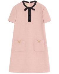 Valentino - Bow Detailed Crewneck Mini Dress - Lyst