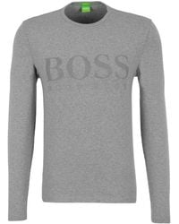 BOSS - Logo Printed Round Collar T-Shirt - Lyst