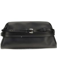 Moschino - Buckle-Detail Leather Clutch Bag - Lyst