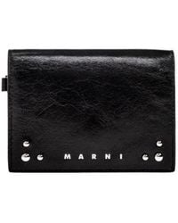 Marni - Leather Wallet With Logo - Lyst