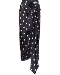 Sportmax - Polka-Dot Silk Satin Wrap Skirt - Lyst