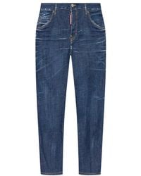 DSquared² - Straight-Leg Cropped Distressed Jeans - Lyst