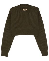 Uma Wang - Ribbed Cropped Knit Sweater - Lyst
