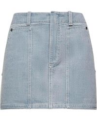 Fendi - Ff Embossed Denim Mini Skirt - Lyst