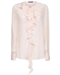 Max Mara - Studio Epica Ruffle Detailed Crewneck Top - Lyst