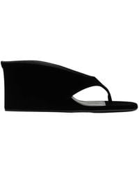 Alaïa - Alaïa Cube Thong Velvet Mules - Lyst