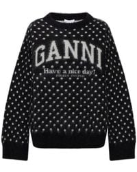 Ganni - Polka Brushed Jumper - Lyst