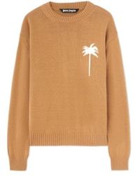 Palm Angels - Palm Tree Intarsia Crewneck Knitted Jumper - Lyst