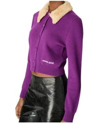 Marine Serre - Wool Cropped Cardigan - Lyst