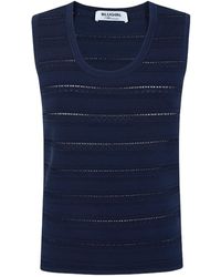 Blugirl Blumarine - Pointelle-Knit Ribbed Top - Lyst