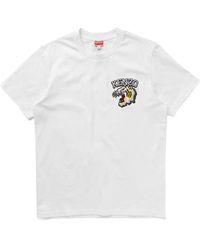 KENZO - Logo Embroidered Crewneck T-Shirt - Lyst