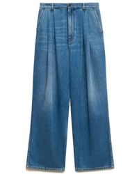 Marni - Pleated Wide-Leg Jeans - Lyst