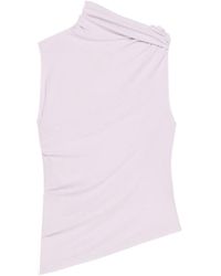 Courreges - Courrèges Draped Asymmetric Jersey Top - Lyst