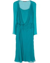 Alberta Ferretti - Draped Long-Sleeved Midi Dress - Lyst