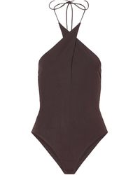 Alex Perry - Halterneck Backless Stretch-Mesh Bodysuit - Lyst
