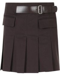 Semicouture - Doris Belted Pleated Mini Skirt - Lyst