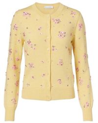Oscar de la Renta - Crystal Cluster Virgin Wool Cardigan - Lyst