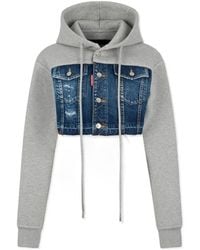 DSquared² - Long-Sleeve Ripped Hoodie - Lyst