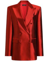 Dolce & Gabbana - Double-Breasted Mikado Jacket - Lyst