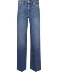 7 For All Mankind - Flared Buttoned Jeans - Lyst