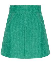 RED Valentino - A-Line Wool-Blend Mini Skirt - Lyst