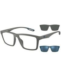Emporio Armani - Rectangle-Frame Clip-On Glasses - Lyst