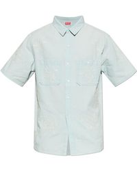 KENZO - Embroidered Button-Up Shirt - Lyst