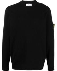 Stone Island - Logo Patch Knitted Jumper - Lyst