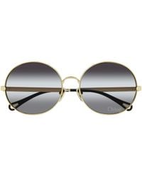Chloé - Chloé Eyewear Round Metal Frame Sunglasses - Lyst