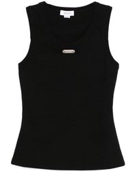 McQueen - Logo Plaque Ribbed Tank Top - Lyst
