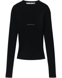 Alexander Wang - Logo Ribbed Long-Sleeved T-Shirt - Lyst