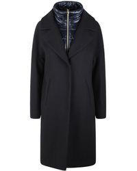 Herno - Padded-Collar Single-Breasted Long Sleeved Coat - Lyst