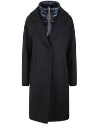 Herno - Padded-Collar Single-Breasted Long Sleeved Coat - Lyst