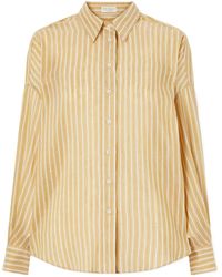 Brunello Cucinelli - Striped Long-Sleeved Shirt - Lyst