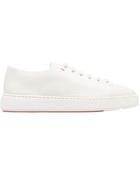 Santoni - Embossed-Logo Tongue Low-Top Sneakers - Lyst