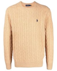 Polo Ralph Lauren - Pony Embroidered Cable-Knit Jumper - Lyst