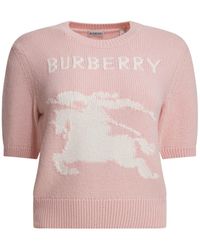 Burberry - Ekd Intarsia-Knit Short Sleeved Jumper - Lyst