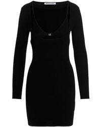 Alexander Wang - Logo-Detailed Long-Sleeved Dress - Lyst