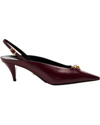Versace - Solid Color Leather Slingbacks - Lyst