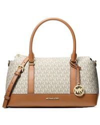 MICHAEL Michael Kors - Andie Medium Signature Logo Satchel Bag - Lyst