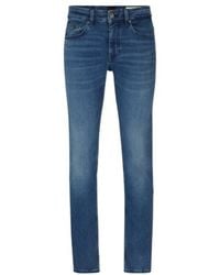 BOSS - Mid-Rise Tapered-Leg Jeans - Lyst