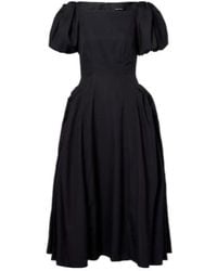 Simone Rocha - Puff-Sleeve Cotton Poplin Midi Dress - Lyst