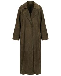 Nour Hammour - Althea Belted Suede Coat - Lyst