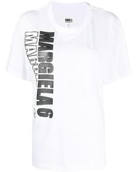 MM6 by Maison Margiela - Logo-Print Short-Sleeve T-Shirt - Lyst