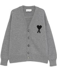 Ami Paris - Ami Ami De Coeur V-Neck Cardigan - Lyst