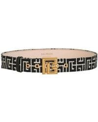 Balmain - Pb Monogrammed Jacquard Belt - Lyst