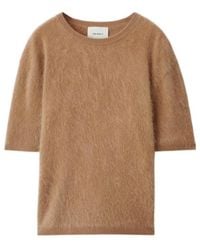 Lisa Yang - Maren Brushed Short-Sleeve Knitted Sweater - Lyst