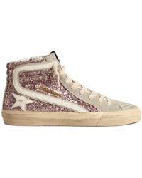 Golden Goose - Slide Glittered High-Top Sneakers - Lyst