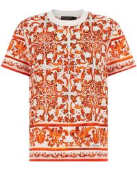 Dolce & Gabbana - Majolica Printed Crewneck T-Shirt - Lyst